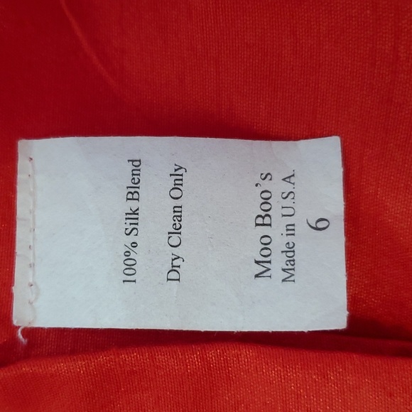 Moos Boo’s Red & Green Silk Blend Dress Size 6 - Picture 3 of 7
